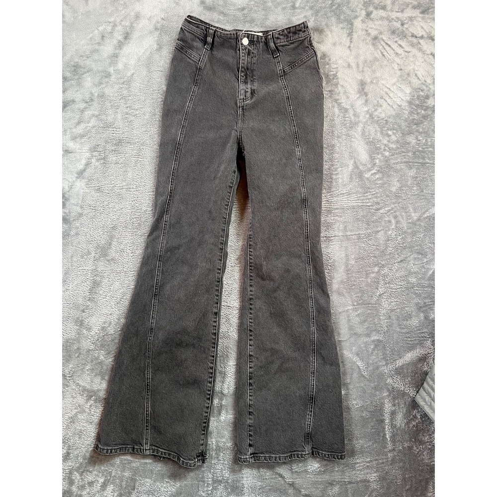 We the Free People Florence Flare Jeans Womens 29x32 Black Wash High Rise